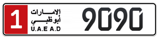 1 9090 - Plate numbers for sale in Abu Dhabi