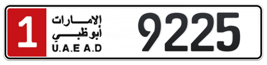 1 9225 - Plate numbers for sale in Abu Dhabi