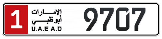 1 9707 - Plate numbers for sale in Abu Dhabi