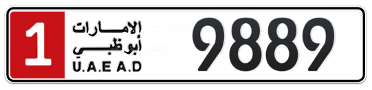 1 9889 - Plate numbers for sale in Abu Dhabi