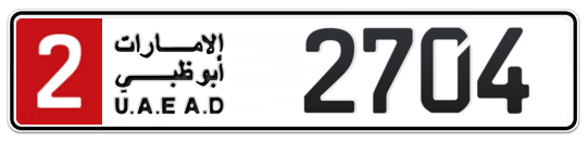 2 2704 - Plate numbers for sale in Abu Dhabi