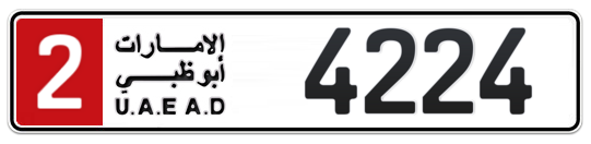 2 4224 - Plate numbers for sale in Abu Dhabi