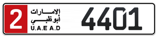 2 4401 - Plate numbers for sale in Abu Dhabi