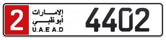 2 4402 - Plate numbers for sale in Abu Dhabi