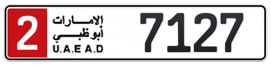 2 7127 - Plate numbers for sale in Abu Dhabi