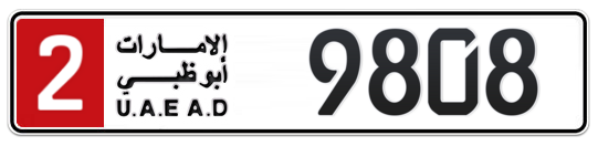 2 9808 - Plate numbers for sale in Abu Dhabi