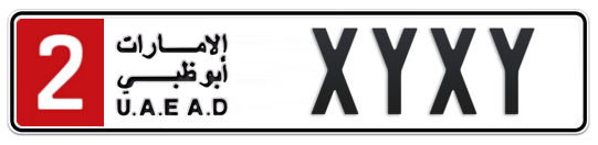 2 XYXY - Plate numbers for sale in Abu Dhabi