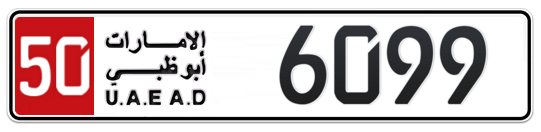 Abu Dhabi Plate number 50 6099 for sale on Numbers.ae