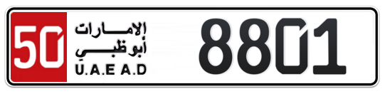 50 8801 - Plate numbers for sale in Abu Dhabi