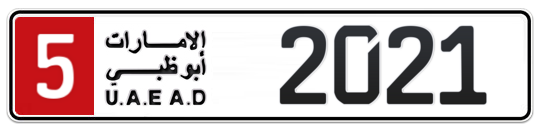 5 2021 - Plate numbers for sale in Abu Dhabi