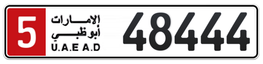 5 48444 - Plate numbers for sale in Abu Dhabi