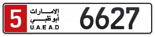 5 6627 - Plate numbers for sale in Abu Dhabi