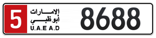 5 8688 - Plate numbers for sale in Abu Dhabi