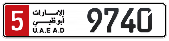 5 9740 - Plate numbers for sale in Abu Dhabi