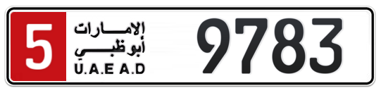 5 9783 - Plate numbers for sale in Abu Dhabi