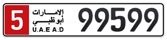 5 99599 - Plate numbers for sale in Abu Dhabi
