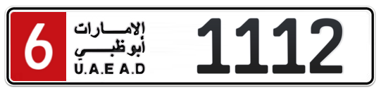 6 1112 - Plate numbers for sale in Abu Dhabi
