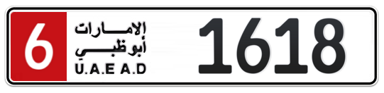 6 1618 - Plate numbers for sale in Abu Dhabi