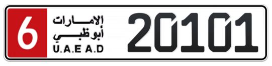 6 20101 - Plate numbers for sale in Abu Dhabi