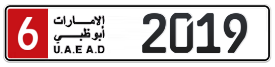 6 2019 - Plate numbers for sale in Abu Dhabi