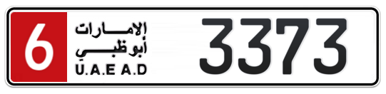 6 3373 - Plate numbers for sale in Abu Dhabi