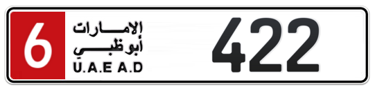 6 422 - Plate numbers for sale in Abu Dhabi