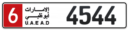 6 4544 - Plate numbers for sale in Abu Dhabi