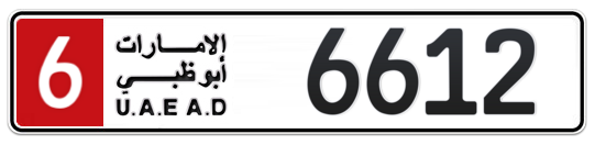6 6612 - Plate numbers for sale in Abu Dhabi