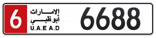 6 6688 - Plate numbers for sale in Abu Dhabi