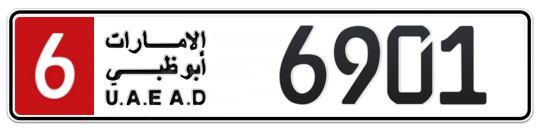 Abu Dhabi Plate number 6 6901 for sale on Numbers.ae