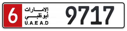 6 9717 - Plate numbers for sale in Abu Dhabi