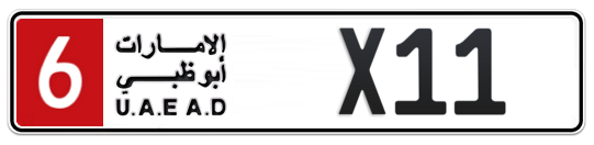 Abu Dhabi Plate number 6 X11 for sale on Numbers.ae