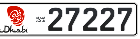 Abu Dhabi Plate number 17 27227 for sale - Short layout, Dubai logo, Сlose view