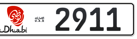 Abu Dhabi Plate number 19 2911 for sale - Short layout, Dubai logo, Сlose view