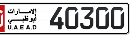 Abu Dhabi Plate number 50 40300 for sale - Short layout, Сlose view