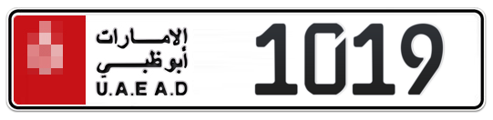 Abu Dhabi Plate number  * 1019 for sale - Long layout, Full view