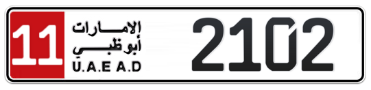 Abu Dhabi Plate number 11 2102 for sale - Long layout, Full view