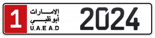 Abu Dhabi Plate number 1 2024 for sale - Long layout, Full view