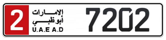 Abu Dhabi Plate number 2 7202 for sale - Long layout, Full view