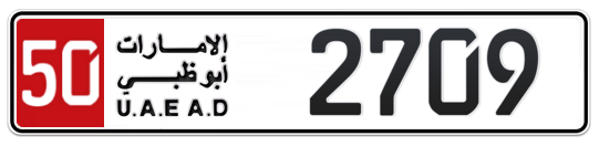 Abu Dhabi Plate number 50 2709 for sale - Long layout, Full view