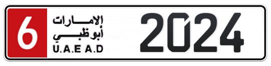 Abu Dhabi Plate number 6 2024 for sale - Long layout, Full view