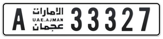 Ajman Plate number A 33327 for sale on Numbers.ae