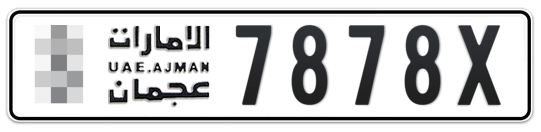  * 7878X - Plate numbers for sale in Ajman