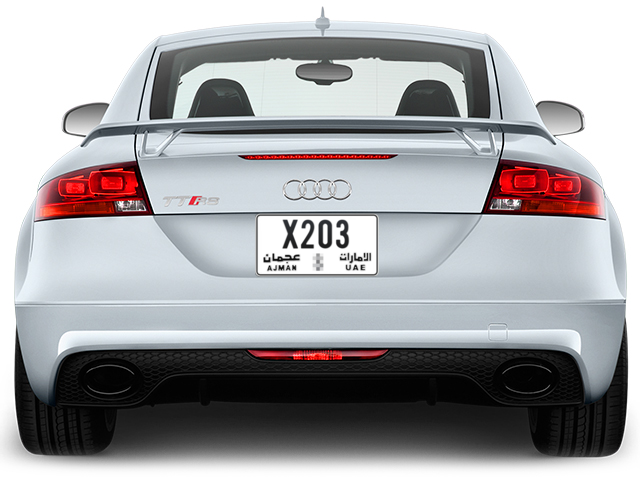  * X203 - Plate numbers for sale in Ajman