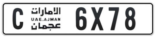 C 6X78 - Plate numbers for sale in Ajman