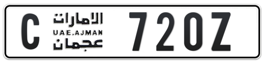 Ajman Plate number C 720Z for sale on Numbers.ae