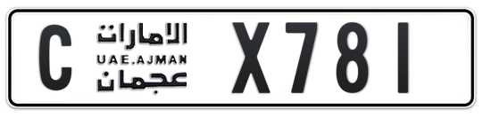 C X781 - Plate numbers for sale in Ajman
