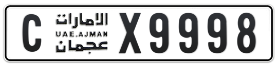 C X9998 - Plate numbers for sale in Ajman