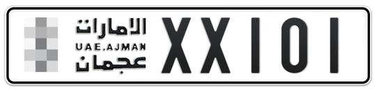  * XX101 - Plate numbers for sale in Ajman