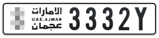 Ajman Plate number  * 3332Y for sale on Numbers.ae